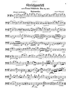 Partition violoncelle, violon Sonata, Op.162, Schubert, Franz