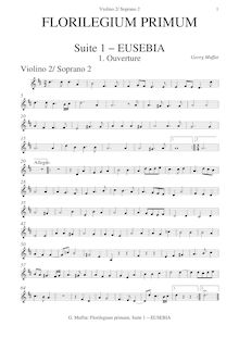 Partition violons II, Florilegium primum, 7 Suites for Strings, Muffat, Georg