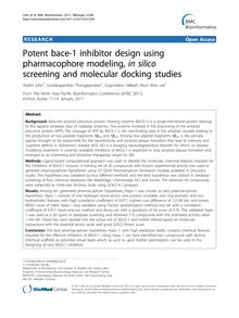 Potent bace-1 inhibitor design using pharmacophore modeling, in silico screening and molecular docking studies