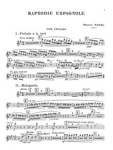 Partition anglais cor, Rapsodie espagnole, Rhapsodie espagnole, Ravel, Maurice