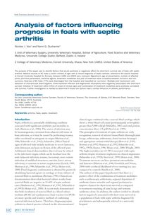 Analysis of factors influencing prognosis in foals with septic arthritis