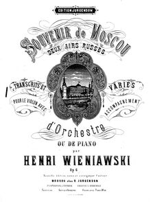 Partition de piano (alternate), Souvenir de Moscou, Wieniawski, Henri