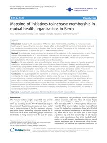 Mapping of initiatives to increase membership in mutual health organizations in Benin