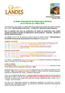 Le Salon International de l'Agriculture de Paris du 27 Février au ...