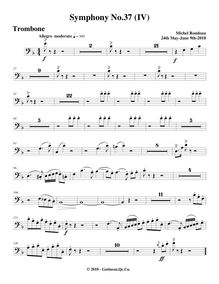 Partition Trombone, Symphony No.37, D major, Rondeau, Michel par Michel Rondeau