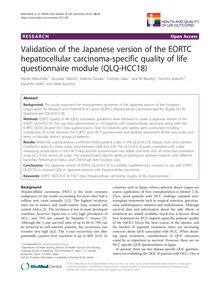 Validation of the Japanese version of the EORTC hepatocellular carcinoma-specific quality of life questionnaire module (QLQ-HCC18)