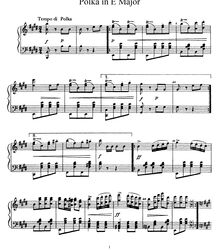Partition complète, Polka, E major, Dvořák, Antonín