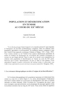 Population et désertification en Tunisie au cours du XXe siècle