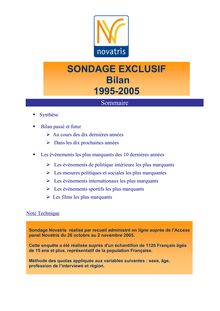 SONDAGE EXCLUSIF Bilan 1995-2005