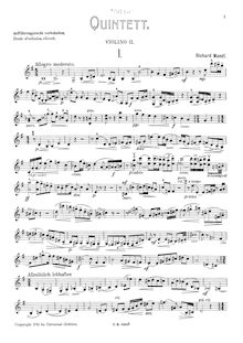 Partition violon 2 , partie, Piano quintette, G major, Mandl, Richard