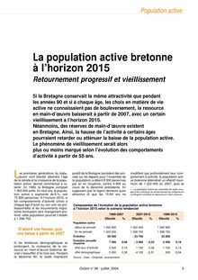 La population active bretonne à l horizon 2015 (Octant n° 98)