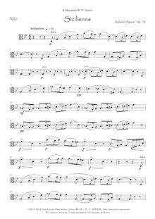 Partition de viole de gambe, Sicilienne, Op.78, Fauré, Gabriel