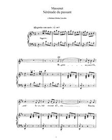 Partition complète (D Major: haut voix et piano), Sérénade du Passant