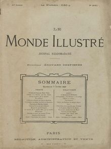 LE MONDE ILLUSTRE  N° 2181 du 14 janvier 1899