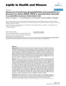 Assessment of erythrocyte phospholipid fatty acid composition as a biomarker for dietary MUFA, PUFA or saturated fatty acid intake in a controlled cross-over intervention trial