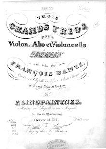 Partition violon, 3 Grands trios, Op.52, Lindpaintner, Peter Joseph von