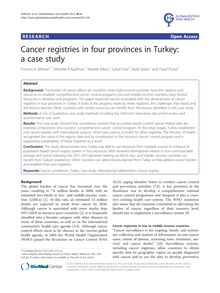 Cancer registries in four provinces in Turkey: a case study