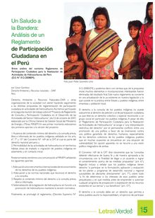 Un saludo a la bandera : análisis de un Reglamento de Participación Ciudadana en el Perú