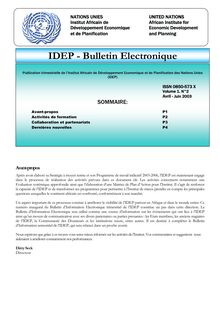 IDEP - Bulletin Electronique
