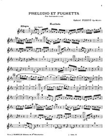 Partition hautbois, 3 pièces Formant  de Concert, Op.40, Pierné, Gabriel