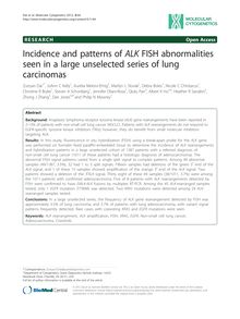Incidence and patterns of ALK FISH abnormalities seen in a large unselected series of lung carcinomas