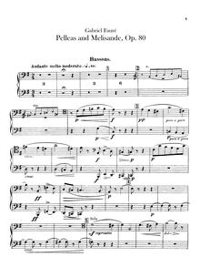 Partition basson 1/2, Pelléas et Mélisande , Op.80, Fauré, Gabriel