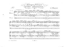 Partition No.7:  Allegro Vivace (Post Communio), en A minor/major, orgue Compositions