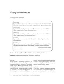 ENERGÍA DE LA BASURA(Energy from garbage)
