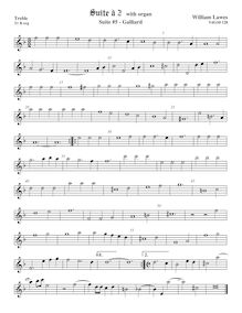 Partition viole de gambe aigue,  No.5 pour 2 violes de gambe et orgue par William Lawes