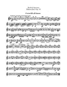 Partition cor 3, 4 (B♭), Hakon Jarl, Smetana, Bedřich