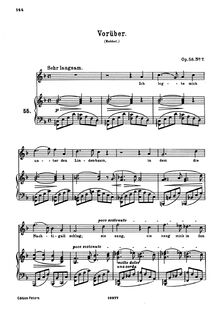 Partition No.7: Vorüber, 8 chansons et chansons, Op.58, 8 Lieder und Gesänge