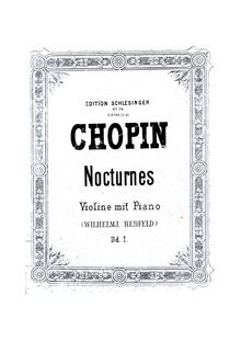 Partition violon et partition de piano, partition de violon, nocturnes par Frédéric Chopin