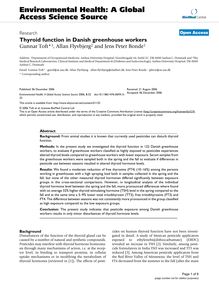 Thyroid function in Danish greenhouse workers
