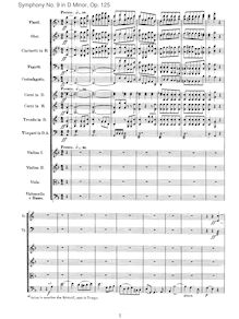 Partition I, Presto; Allegro molto assai (Alla marcia); Andante maestoso;Allegro energico, sempre ben marcato, Symphony No.9