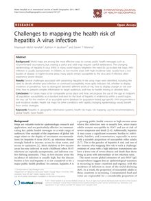 Challenges to mapping the health risk of hepatitis A virus infection
