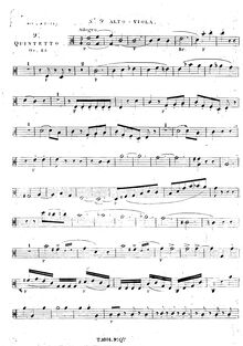 Partition viole de gambe 1, corde quintette No.9, Onslow, Georges
