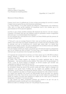 Lettre de Vincent You à François Fillon (page 1)