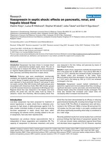 Vasopressin in septic shock: effects on pancreatic, renal, and hepatic blood flow
