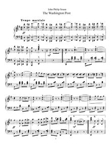 Partition de piano, pour Washington Post, G major/C major