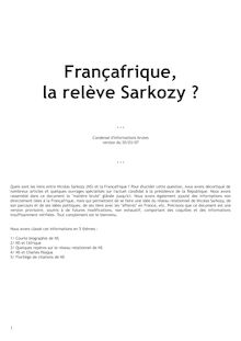 Françafrique, la relève Sarkozy - Survie France