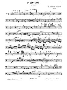 Partition timbales, Piano Concerto No.4, Quatrième Concerto pour Piano et Orchestre