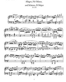 Partition complète, Allegro et Scherzo, D.570, Schubert, Franz