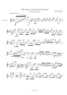 Partition clarinette , partie, pour Stars et Stripes Forever, E♭ major/A♭ major