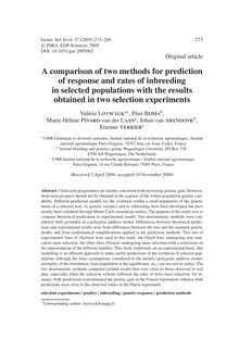 A comparison of two methods for prediction of response and rates of inbreeding in selected populations with the results obtained in two selection experiments