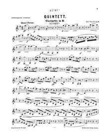 Partition clarinette, vent quintette, Op.9, Sobeck, Johann