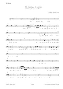 Partition Basso, Cantate Domino à , Canto, Alto, ténor e Basso, Cima, Giovanni Andrea