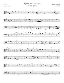 Partition viole de basse 2, alternate clefs, Airs pour 4 violes de gambe avec orgue