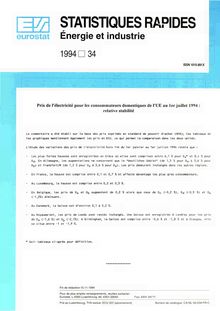 STATISTIQUES RAPIDES Énergie et industrie. 1994 34