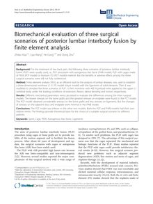 Biomechanical evaluation of three surgical scenarios of posterior lumbar interbody fusion by finite element analysis