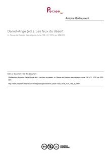 Daniel-Ange (éd.). Les feux du désert  ; n°2 ; vol.190, pg 222-223
